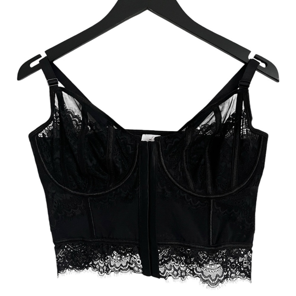 Deesse Black Lace Corset Hook and Eye Front Enclosure Size X New with Tags